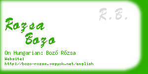 rozsa bozo business card