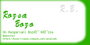 rozsa bozo business card